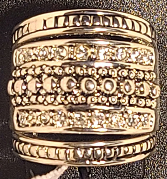 New York & Company Vintage Rhodium 3-Stack Band Ring Size 7 New in Packaging