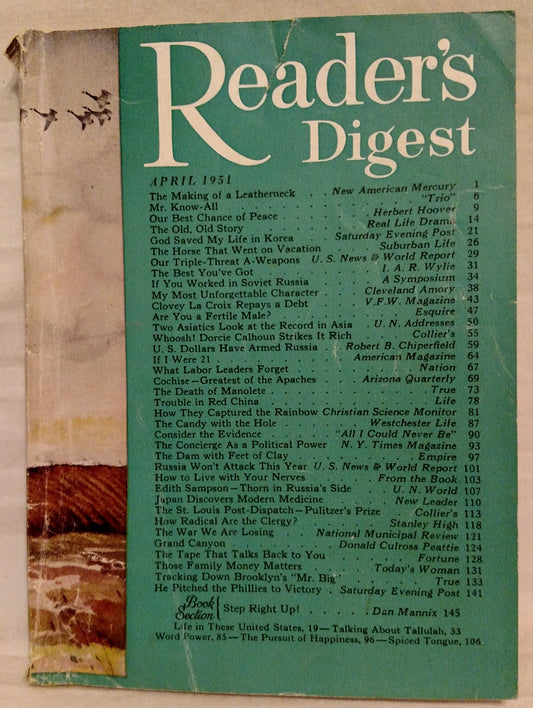 April 1951 Reader's Digest!!!