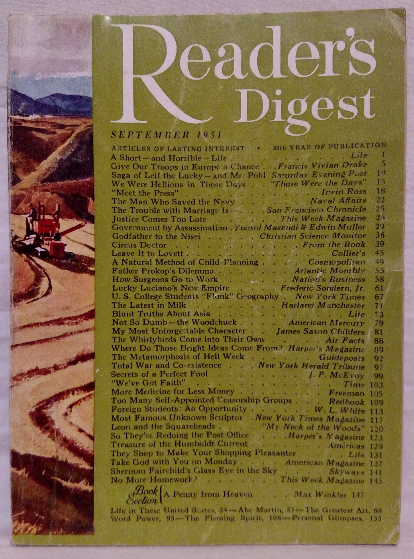 Vintage Reader’s Digest Magazine – September 1951 – Collectible Mid-Century Issue