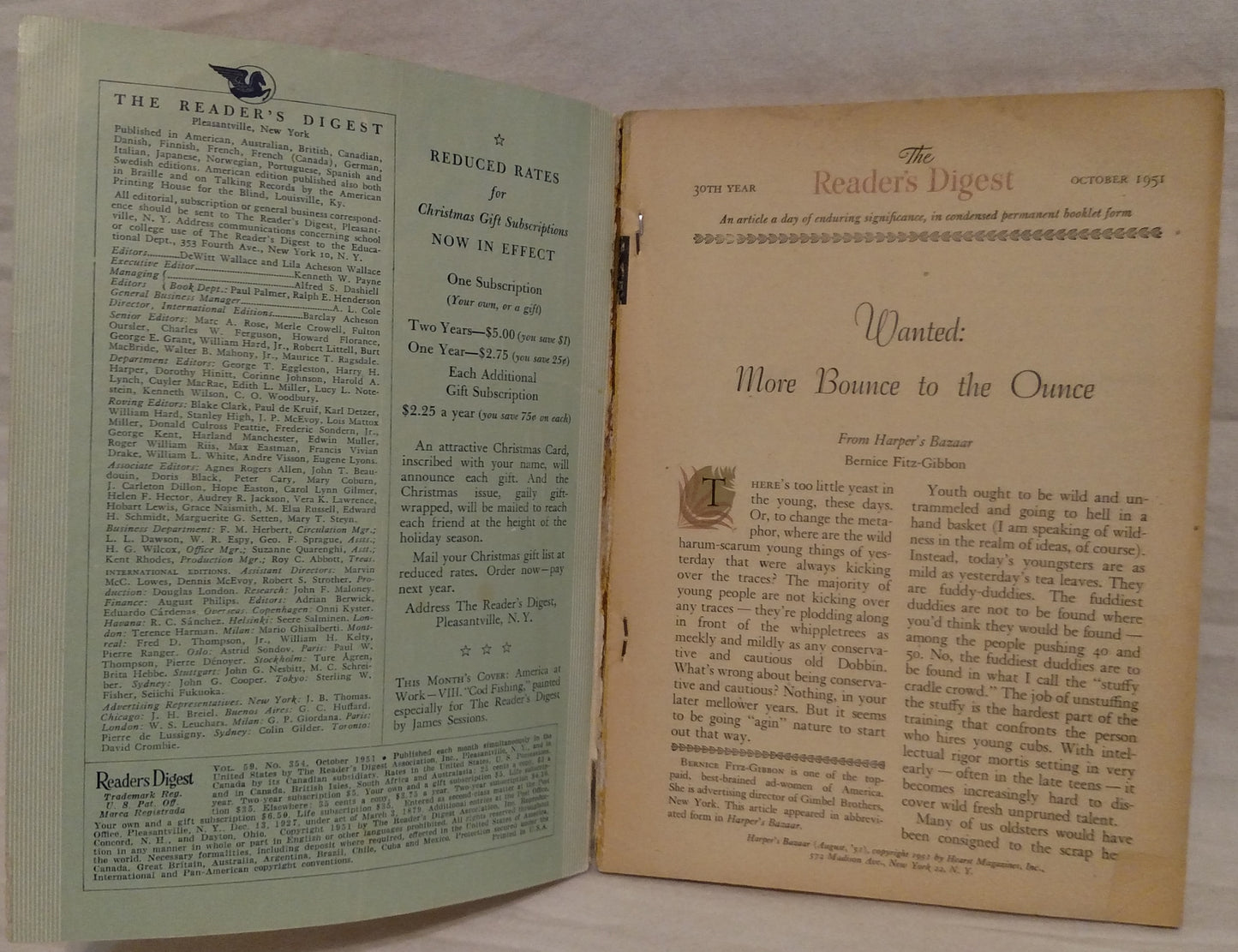 October 1951 Reader’s Digest – Classic Americana