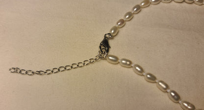 Lee Sands Abalone Seahorse Pendant with 19 Inch Pearl Necklace