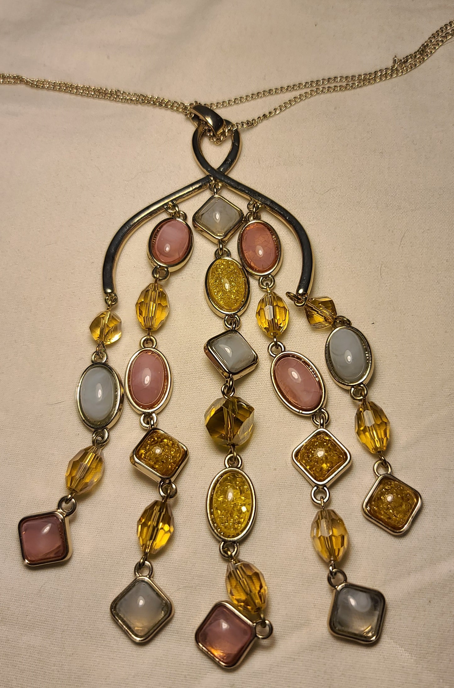 Simply Vera Vera Wang Necklace & Ring Set – Gold Tone, Multi-Color Stones, New
