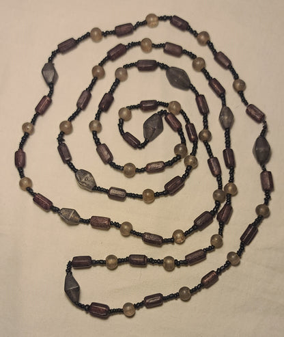 Boho Layering Necklace Vintage-Style Mixed Glass & Stone