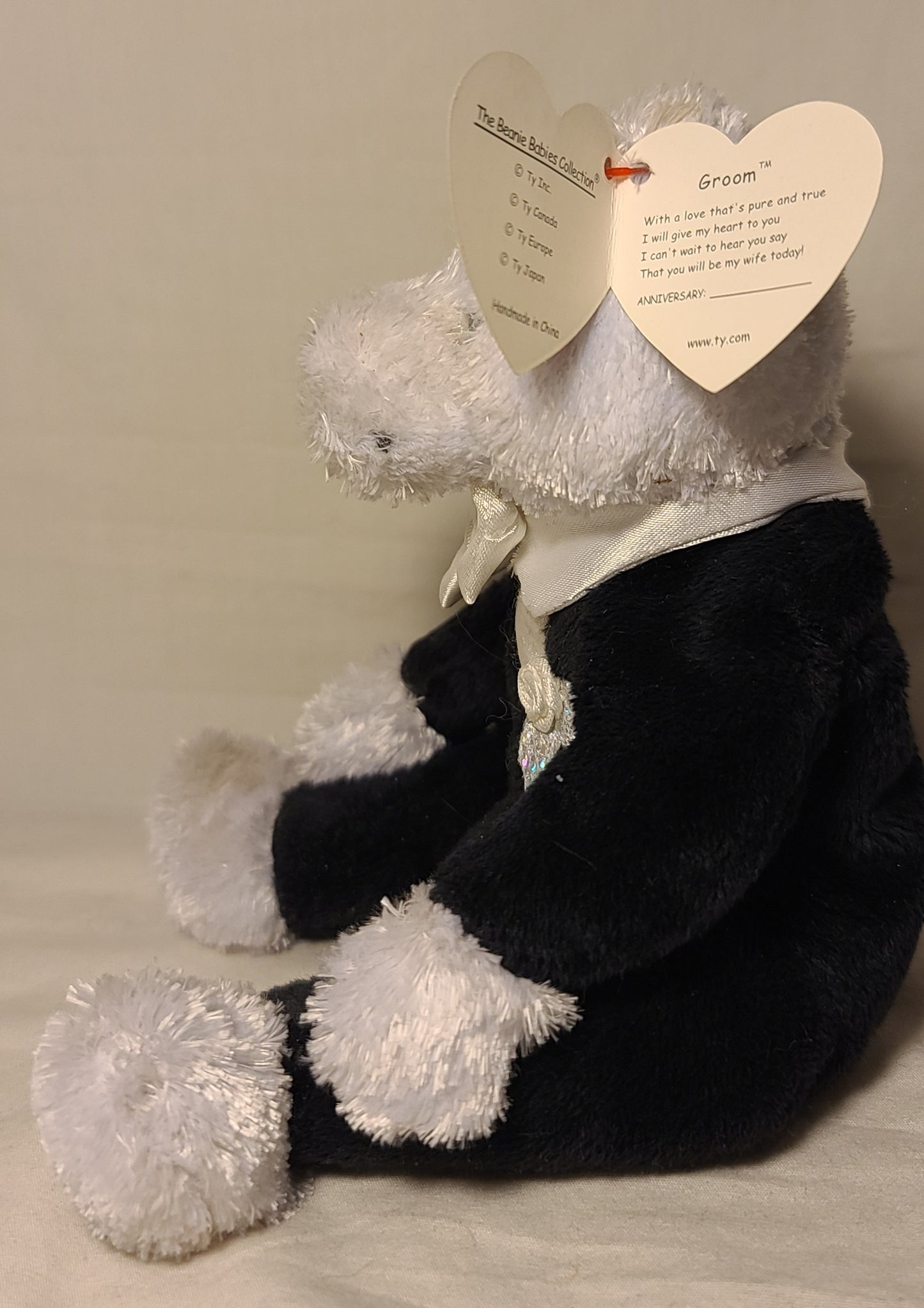 Ty Vintage Bride & Groom Beanie Babies Set – 2002–2004 – PE Pellets – Reg # PA 1965(KR)