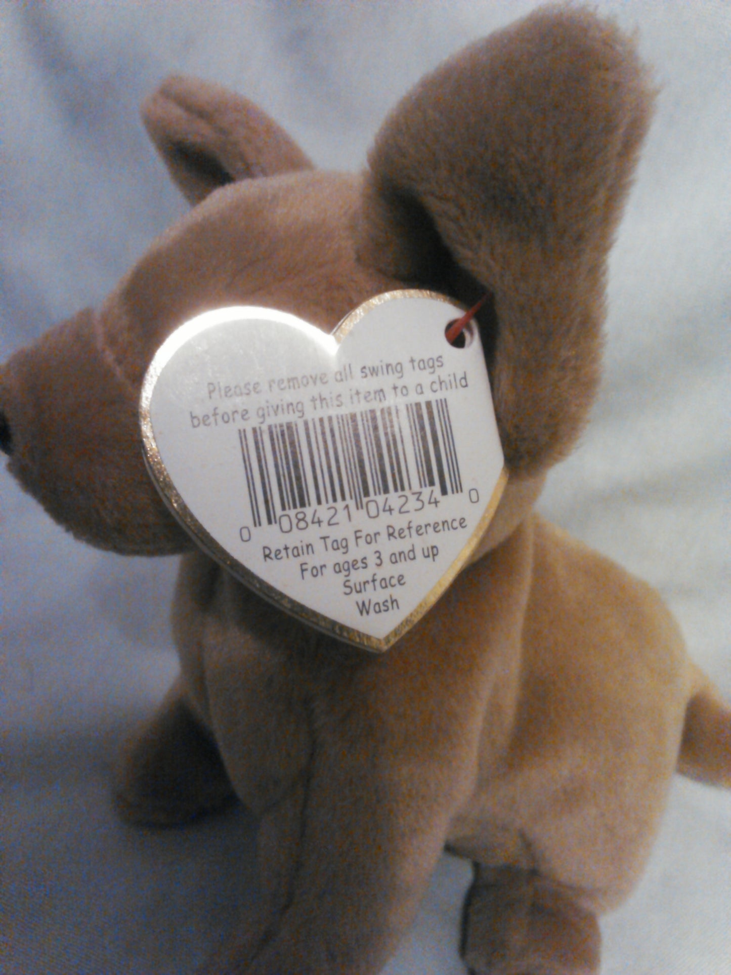 Tiny the Chihuahua Vintage Ty Beanie Baby with Rare Hang Tag Error