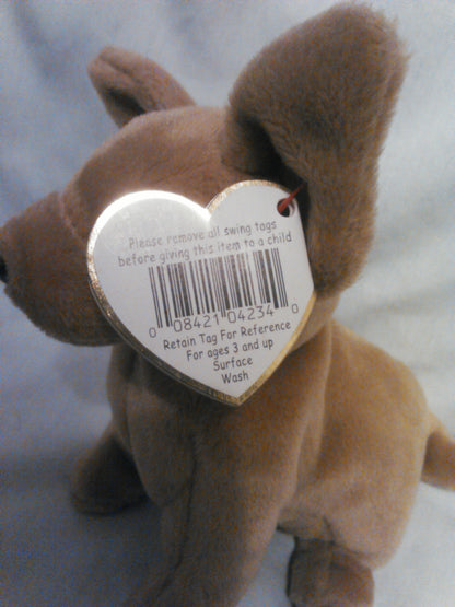 Tiny the Chihuahua Vintage Ty Beanie Baby with Rare Hang Tag Error