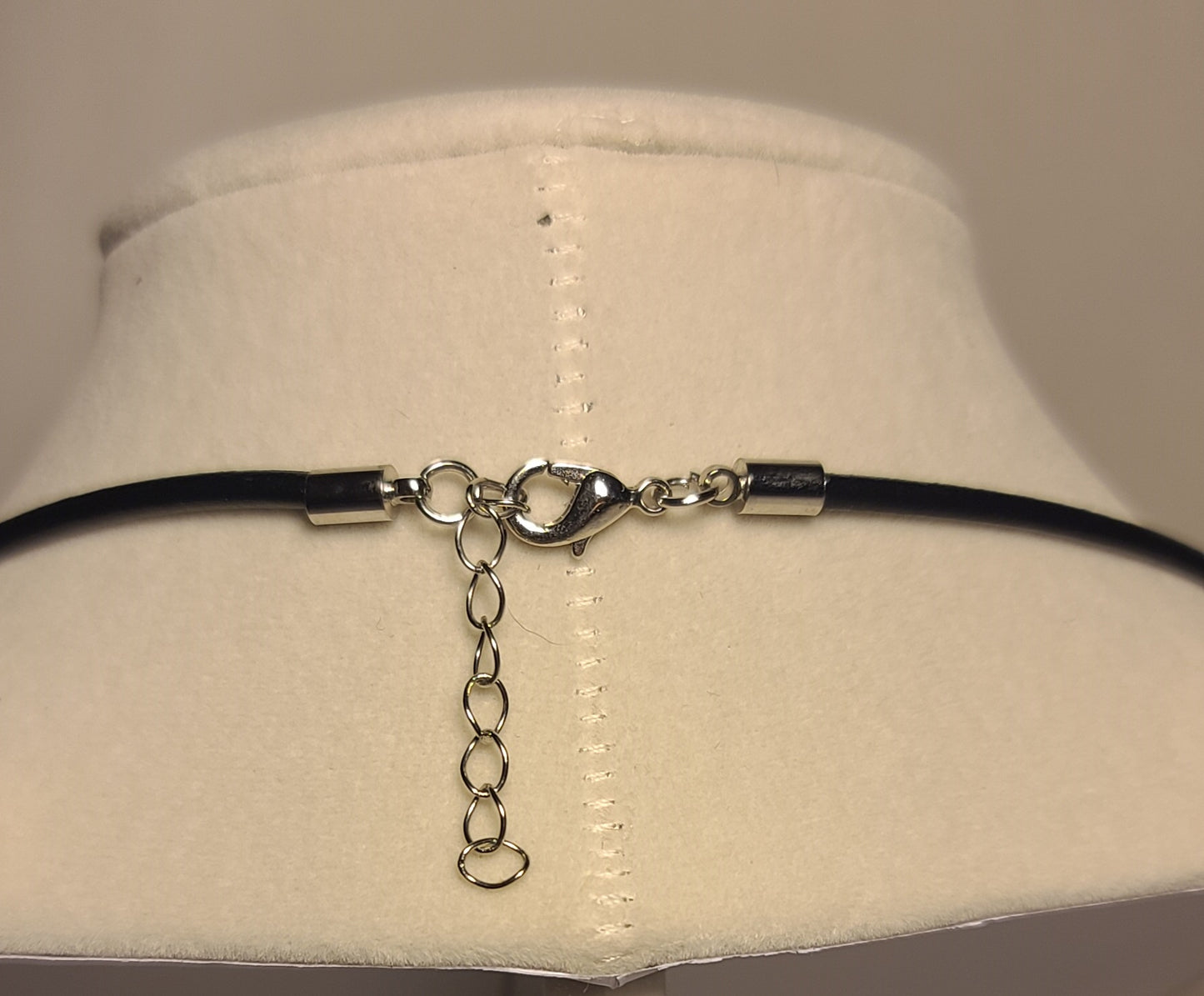 Black Glass Wire-Wrapped Pendant (Gold-Tone) on 24" Leather Cord