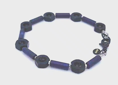 Lapis, Hex Nut, and Blue Sandstone, Midnight Shift Bracelet