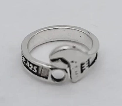 Sterling Silver Adjustable Wrench Ring - Adjustable 4mm Band