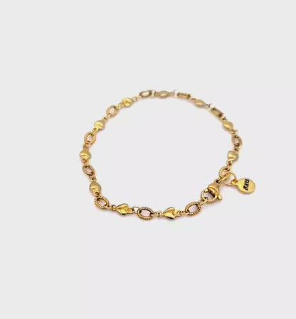 Heartlinks of Steel: Sleek Gold Stainless Romance Bracelet