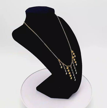 Gold Cascade Suncoin Stainless Steel Necklace