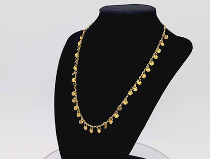 Gold Suncoin Stainless Steel Necklace