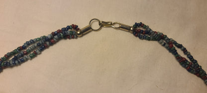 3 Strand Stone Bead & Glass Bead Necklace
